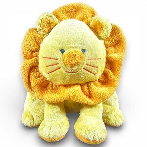 Prestige Baby Lion Plush Stuffed Toy Yellow Orange Blue Embroidered Eyes 9"
